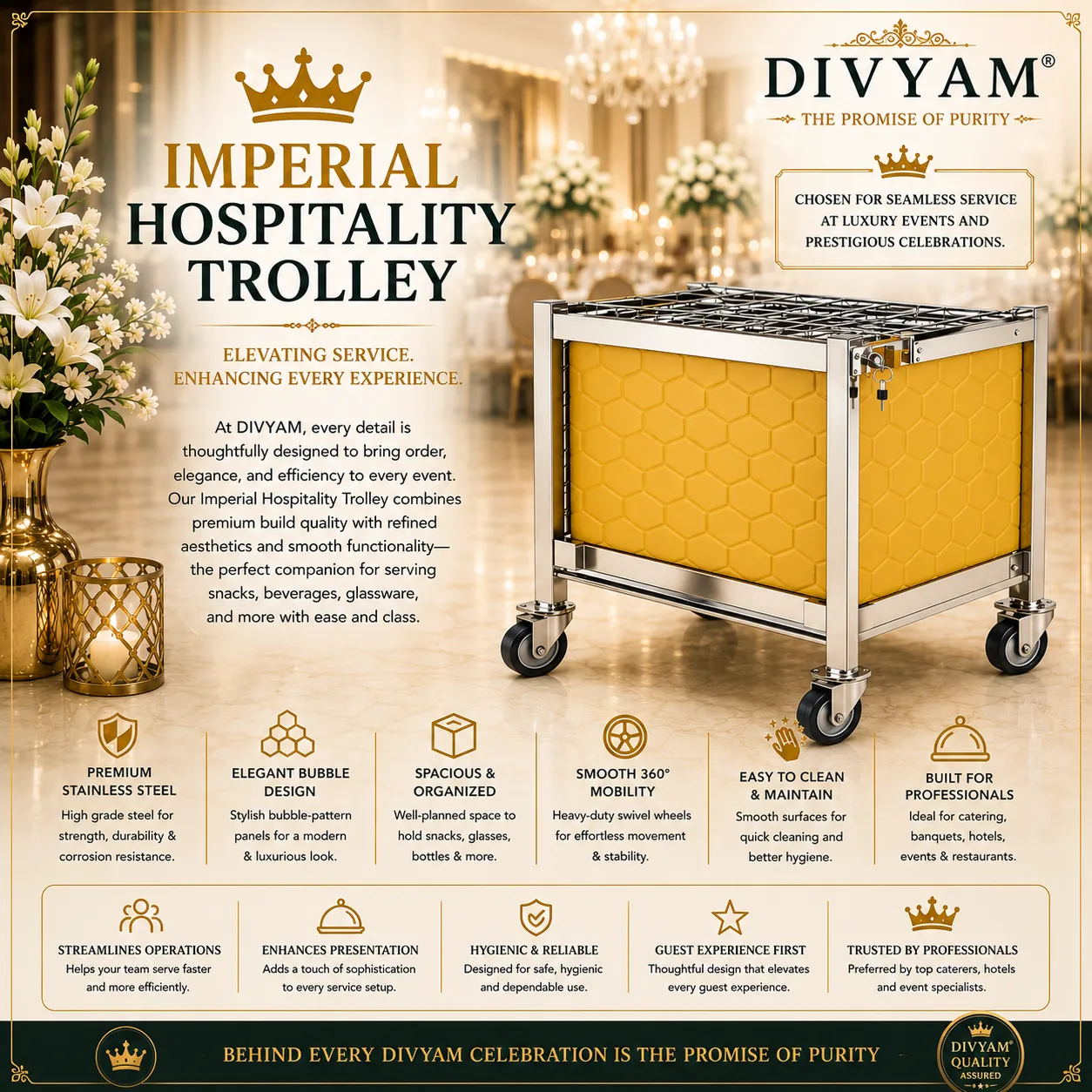 Imperial Hospitality Trolley — Hospitality Service Collection by D I V Y A M®